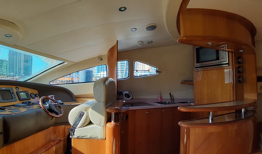 60ft yacht marina outside